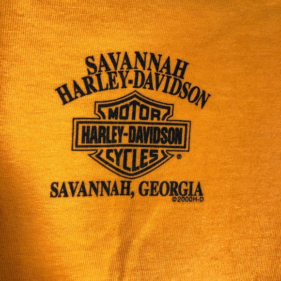 Harley Davidson Orange Biker Chick Crop Top Tank - Picture 3 of 5